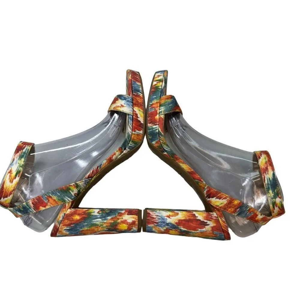 Circus Sam Edelman Multi Colored Annette Heeled Sandal Sz 9 - Picture 11 of 17